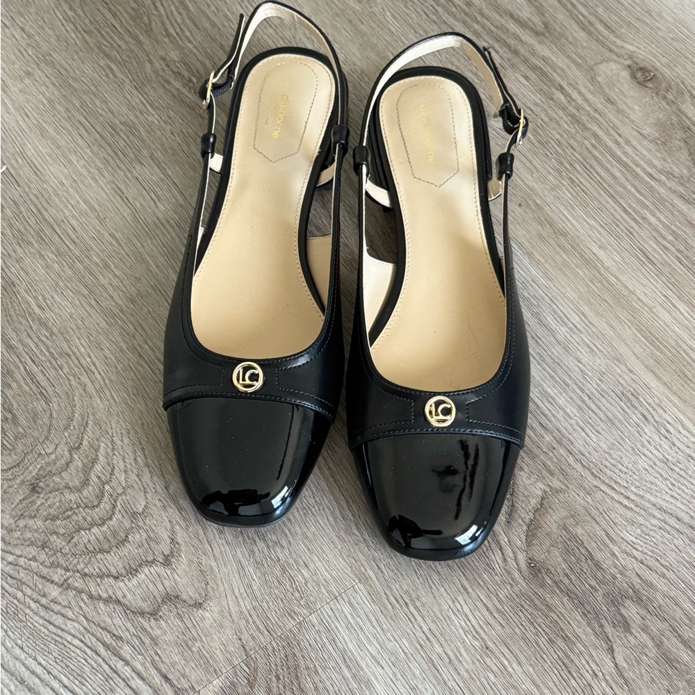 Black Patent Leather Slingback Flats